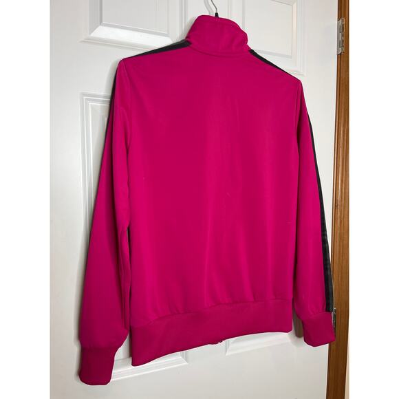 Nike Large Magenta Purple Zip Front Track Jacket Black Gray Racing Stripes - Picture 2 of 7